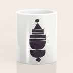 Black & White Minimalist Mid Century Paper collage Funky Black Ink Tribal Geometric by Ejaaz Haniff Coffee Mug Gallery Image 4