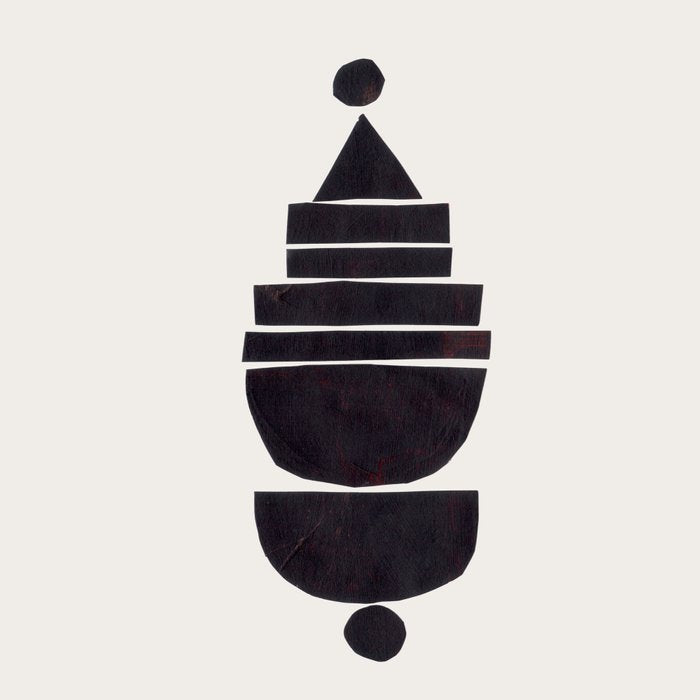 Black & White Minimalist Mid Century Paper collage Funky Black Ink Tribal Geometric by Ejaaz Haniff Coffee Mug Gallery Image 2