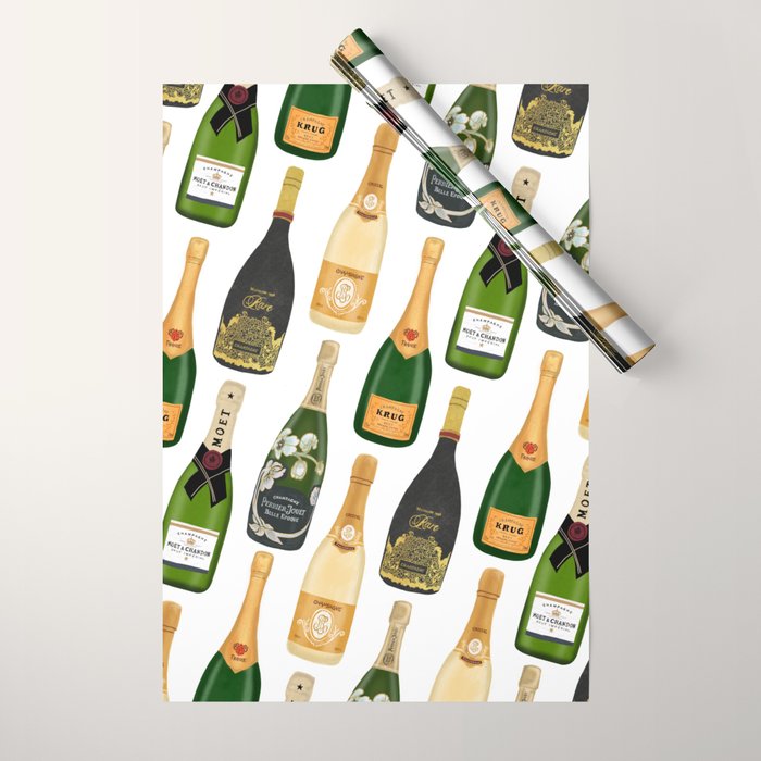 Champagne Bottles Wrapping Paper Gallery Image 1