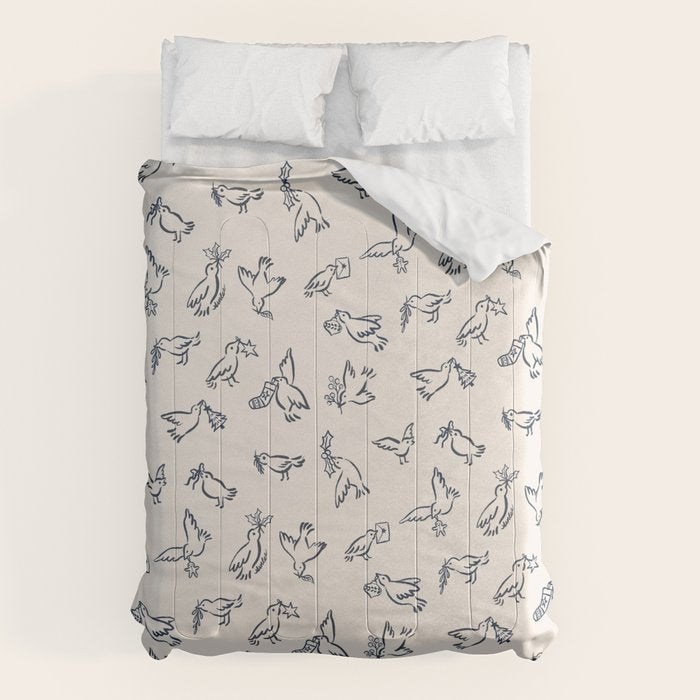 Christmas Messengers Ivory Comforter Gallery Image 1