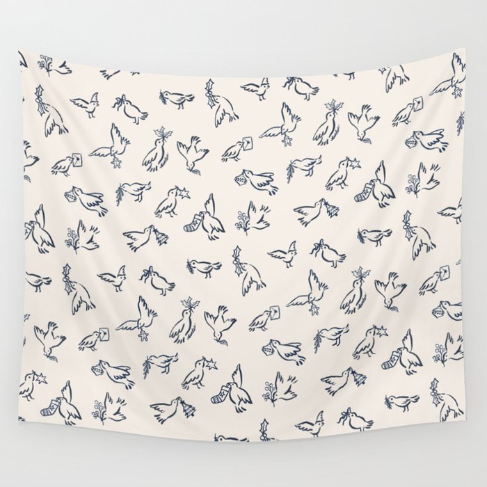 Christmas Messengers Ivory Wall Tapestry Gallery Image 4