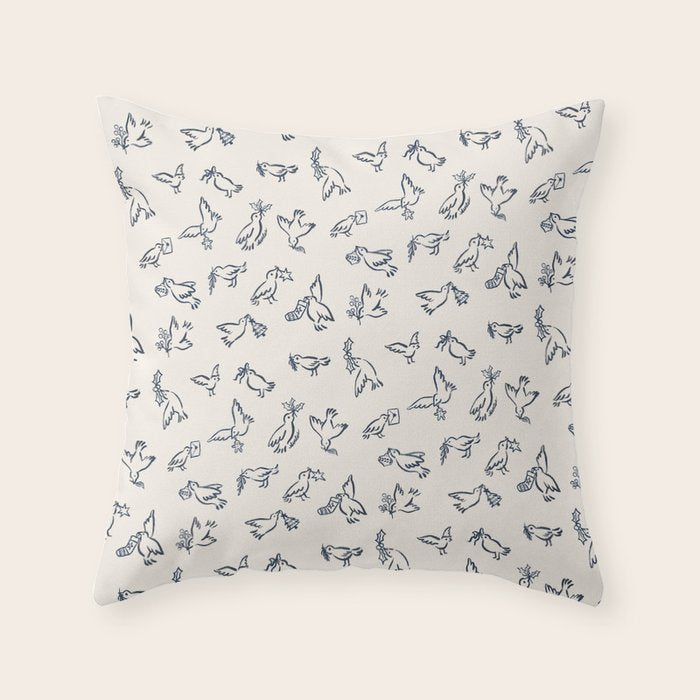 Christmas Messengers Ivory Throw Pillow Gallery Image 6