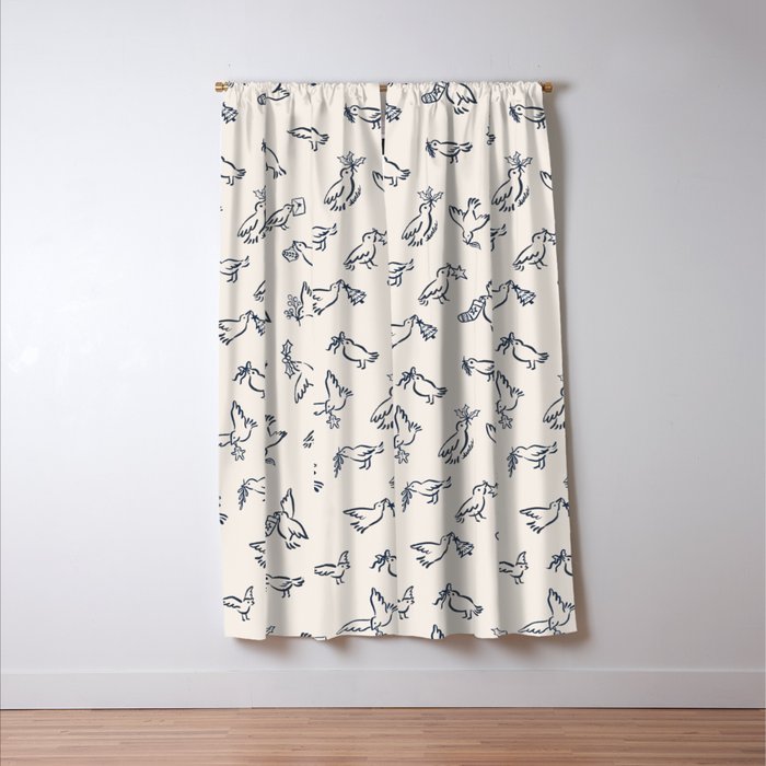 Christmas Messengers Ivory Window Curtain Gallery Image 3