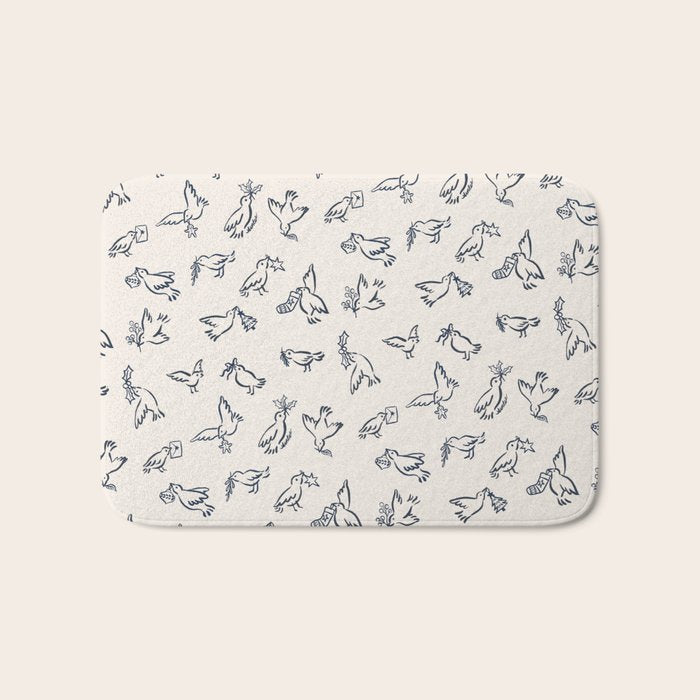 Christmas Messengers Ivory Bath Mat Gallery Image 1