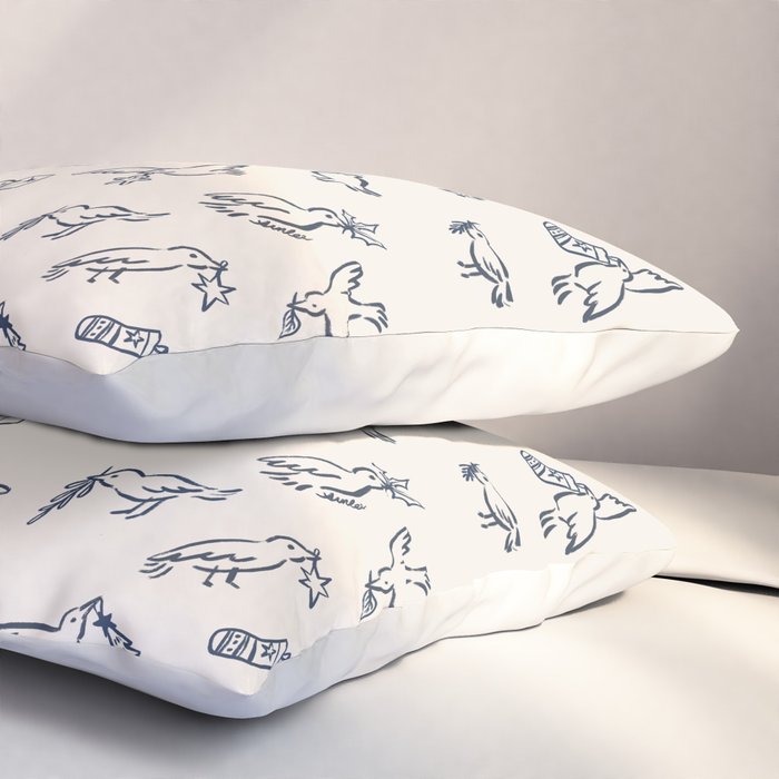 Christmas Messengers Ivory Pillow Sham Gallery Image 3