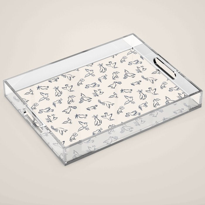 Christmas Messengers Ivory Acrylic Tray Gallery Image 1
