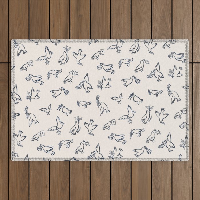 Christmas Messengers Ivory Outdoor Rug Gallery Image 1