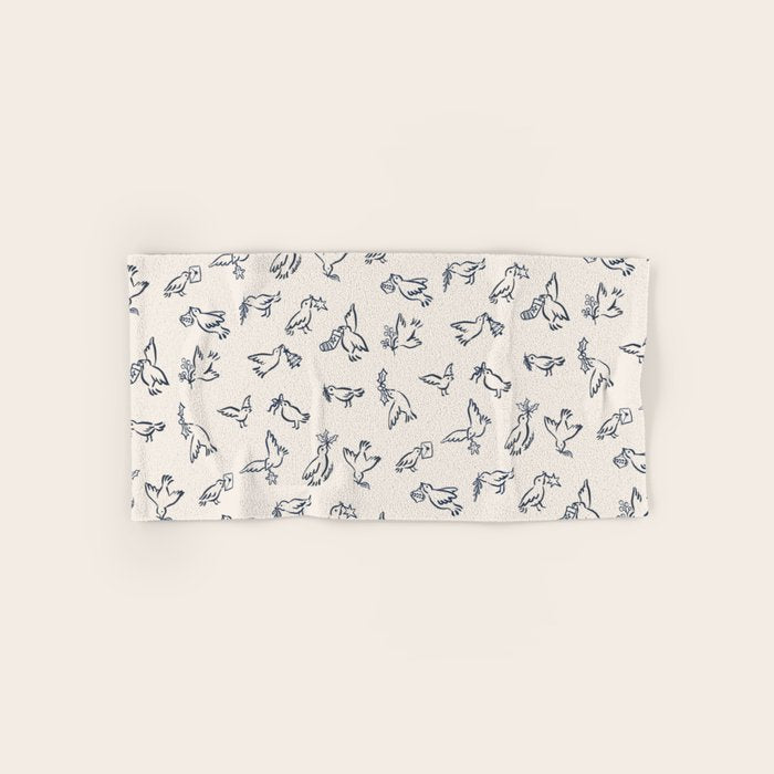 Christmas Messengers Ivory Bath Towel Gallery Image 1