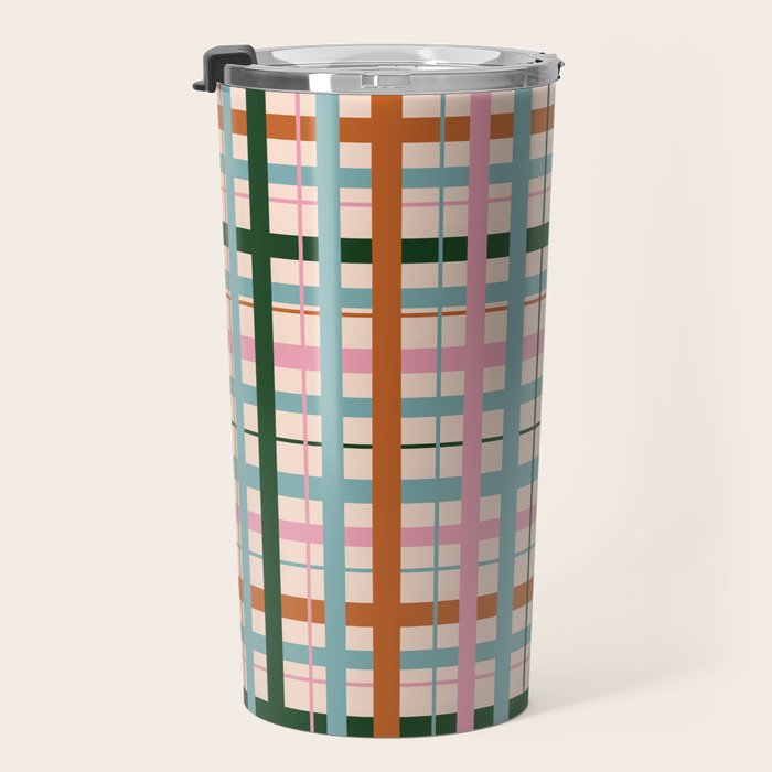Gingham - Pastel Color  Travel Mug Gallery Image 3