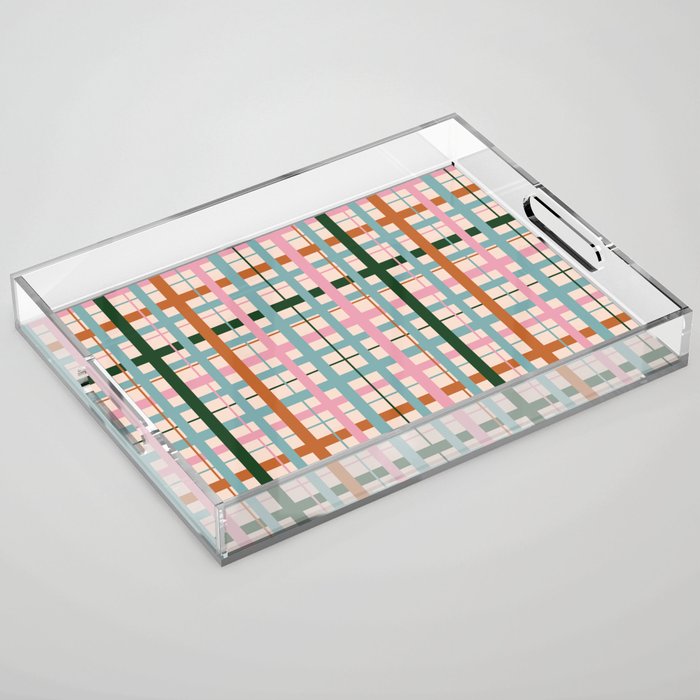 Gingham - Pastel Color  Acrylic Tray Gallery Image 1