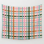 Gingham - Pastel Color  Wall Tapestry Gallery Image 4