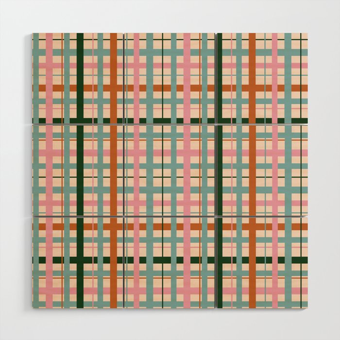 Gingham - Pastel Color  Wood Wall Art Gallery Image 1