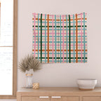 Gingham - Pastel Color  Wall Tapestry Gallery Image 2