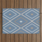 Southwestern Geometric - Denim Nude Outdoor Rug Gallery Image 1