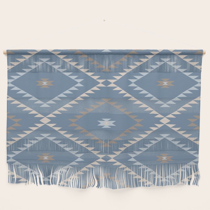 Southwestern Geometric - Denim Nude Wall Hanging Gallery Image 1