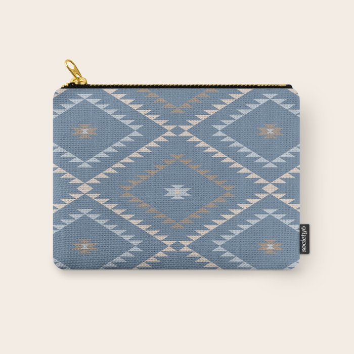 Southwestern Geometric - Denim Nude Carry All Pouch Gallery Image 1