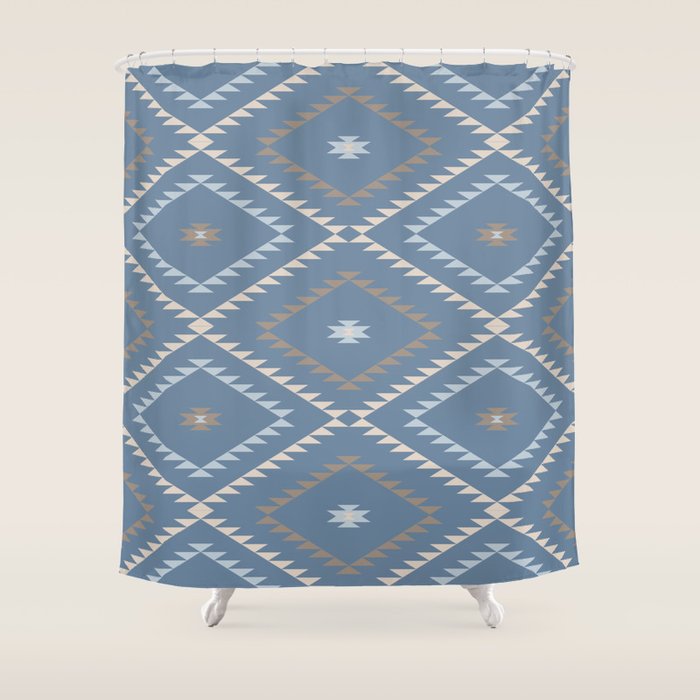 Southwestern Geometric - Denim Nude Shower Curtain Gallery Image 1
