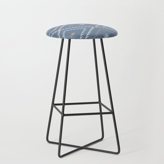 Southwestern Geometric - Denim Nude Stool Gallery Image 1