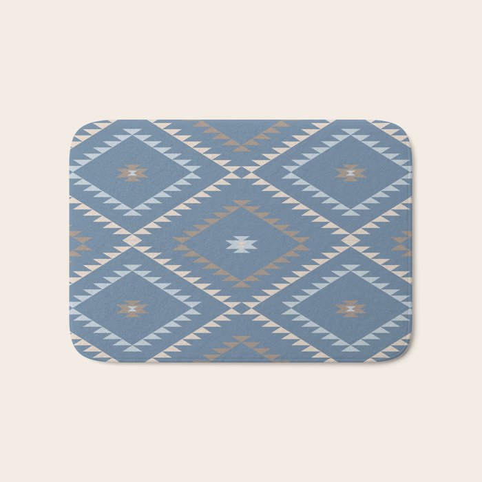 Southwestern Geometric - Denim Nude Bath Mat Gallery Image 1