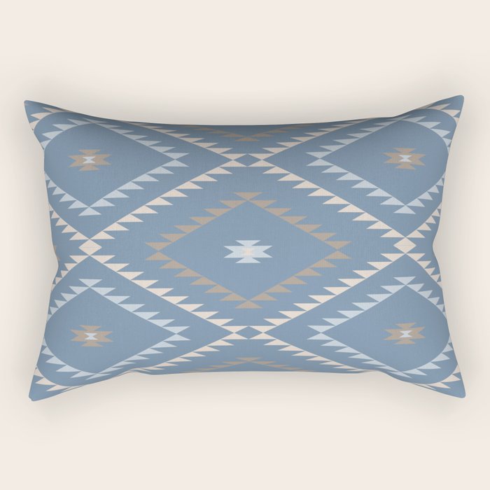 Southwestern Geometric - Denim Nude Rectangular Pillow Gallery Image 2