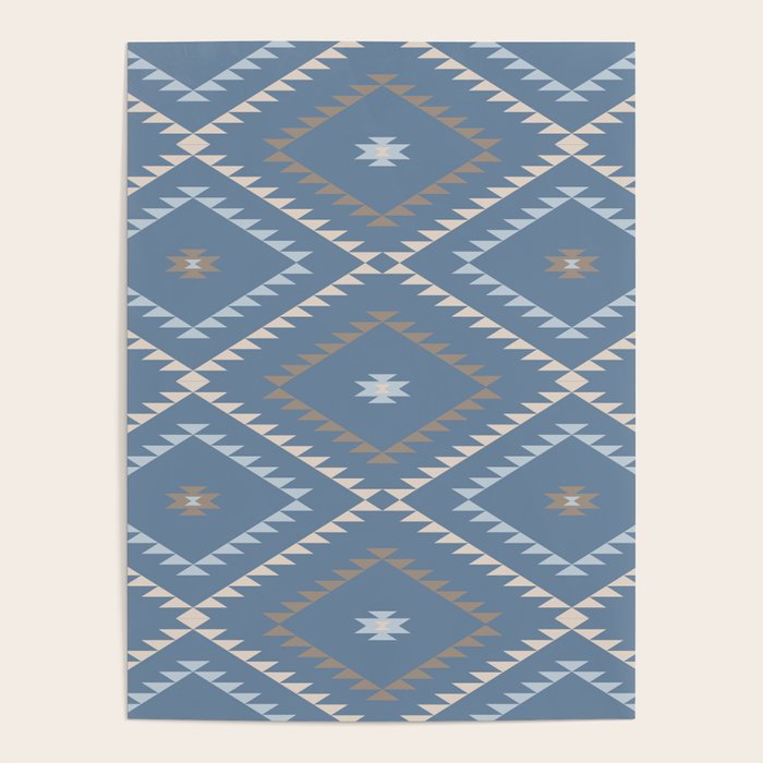 Southwestern Geometric - Denim Nude Poster Gallery Image 1