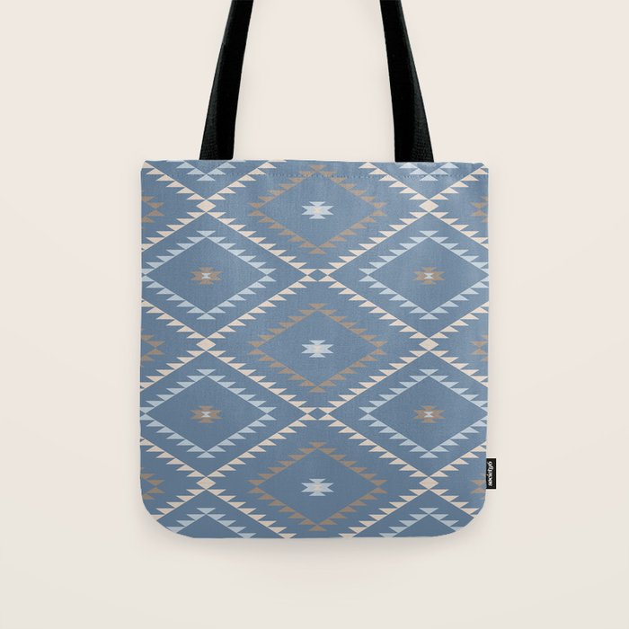 Southwestern Geometric - Denim Nude Tote Bag Gallery Image 1