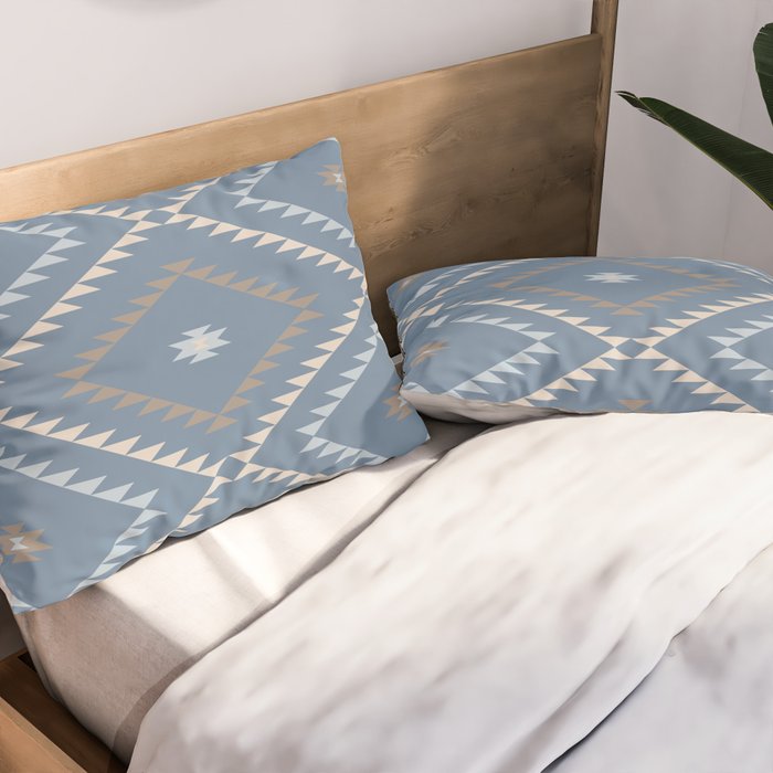 Southwestern Geometric - Denim Nude Pillow Sham Gallery Image 2