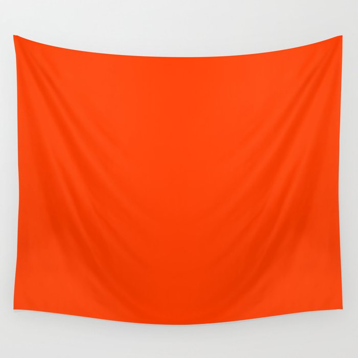 Tangy Solid Orange Pop Wall Tapestry Gallery Image 4