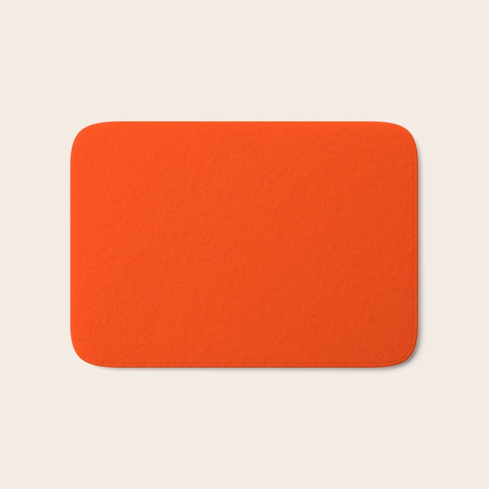 Tangy Solid Orange Pop Bath Mat Gallery Image 1