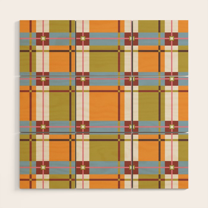 Autumn Breeze Checks Wood Wall Art Gallery Image 1