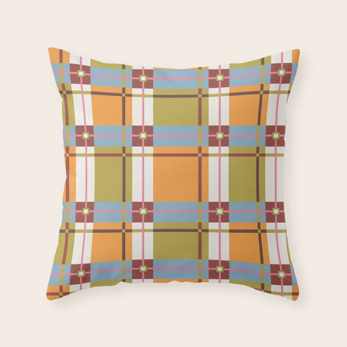 Autumn Breeze Checks Throw Pillow Gallery Image 1