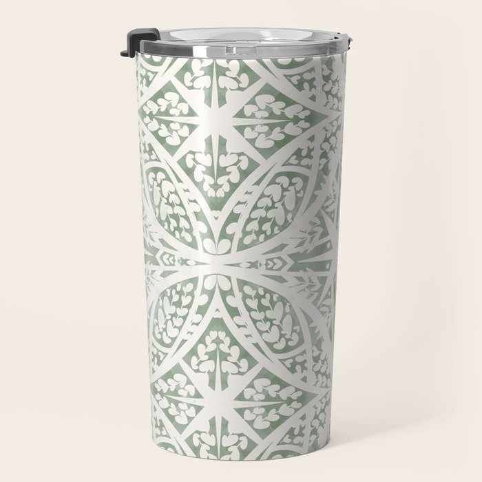 Green Nature Fantasy Tiles B Travel Mug Gallery Image 3