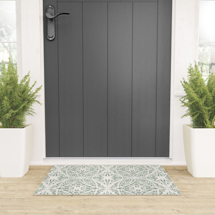 Green Nature Fantasy Tiles B Welcome Mat Gallery Image 3