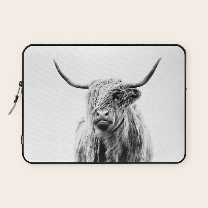 portrait of a highland cow (horizontal) Laptop Sleeve Gallery Image 1