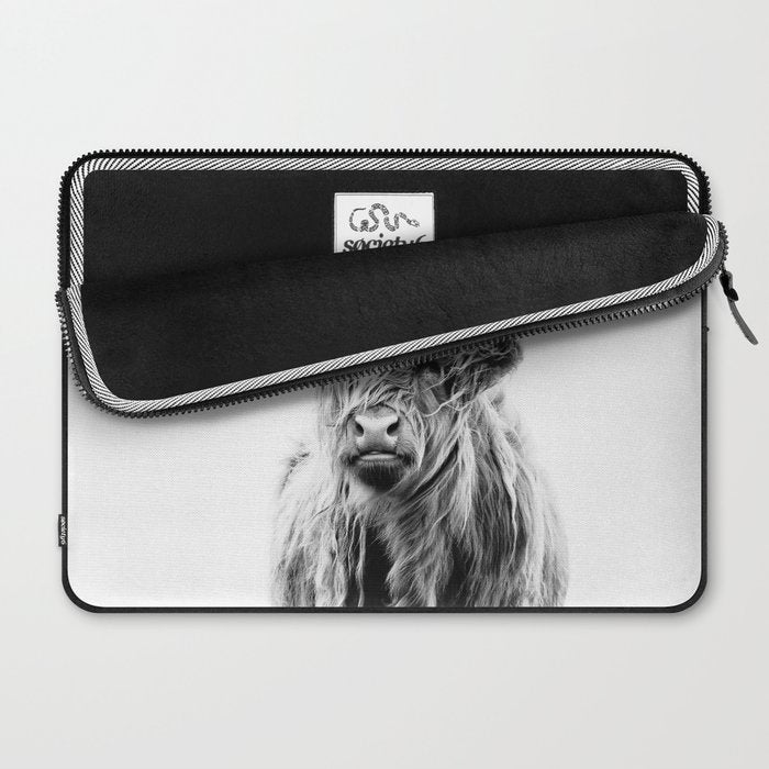 portrait of a highland cow (horizontal) Laptop Sleeve Gallery Image 2