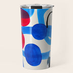 Mid Century Modern Abstract Colorful Art Patterns Ocean Blue Turquoise Grey Travel Mug Gallery Image 1
