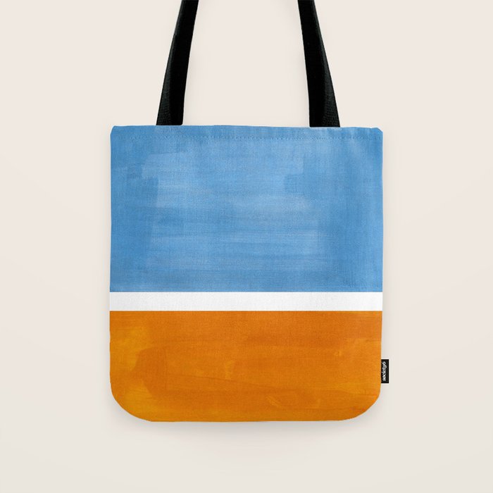 Rothko Minimalist Abstract Mid Century Color Black Square Periwinkle Yellow Ochre Tote Bag Gallery Image 1