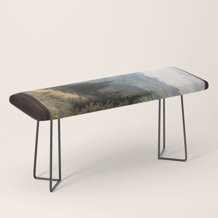 Where the Pines Begin - Alpine Landscape Print Bench Gallery Image 1