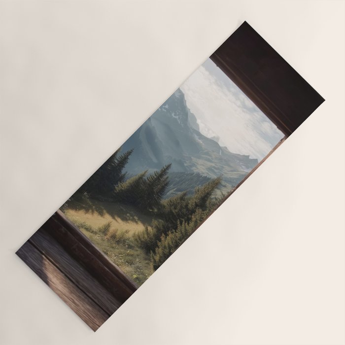 Where the Pines Begin - Alpine Landscape Print Yoga Mat Gallery Image 1