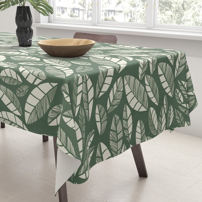 Wildlife Safari Laeves green Tablecloth Gallery Image 3