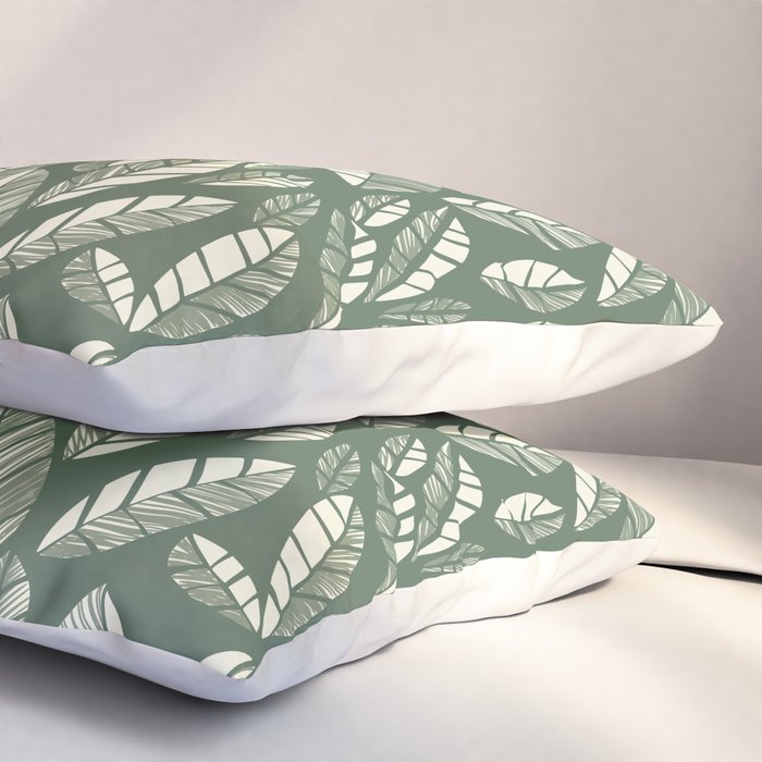 Wildlife Safari Laeves green Pillow Sham Gallery Image 3