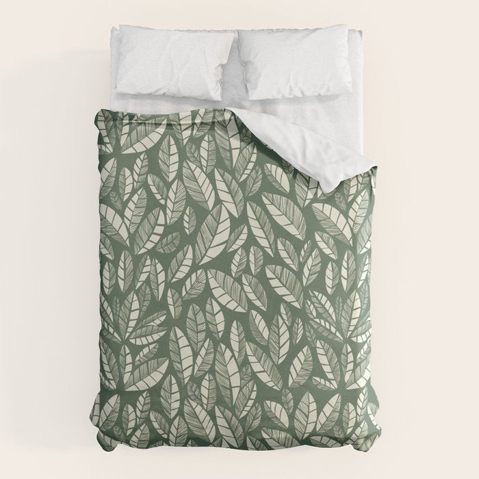 Wildlife Safari Laeves green Duvet Cover Gallery Image 1