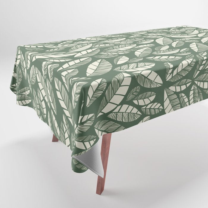 Wildlife Safari Laeves green Tablecloth Gallery Image 1