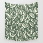 Wildlife Safari Laeves green Wall Tapestry Gallery Image 4