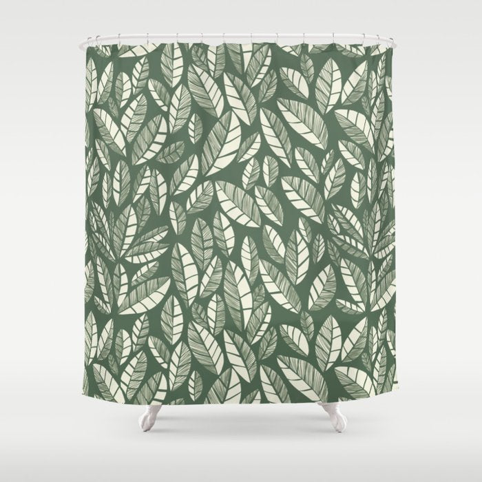 Wildlife Safari Laeves green Shower Curtain Gallery Image 1