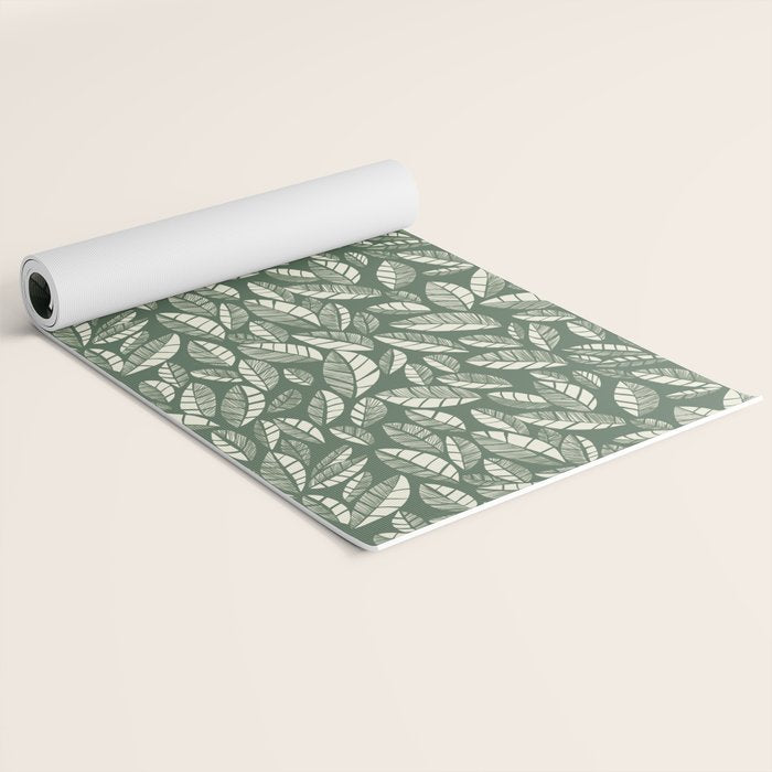 Wildlife Safari Laeves green Yoga Mat Gallery Image 2