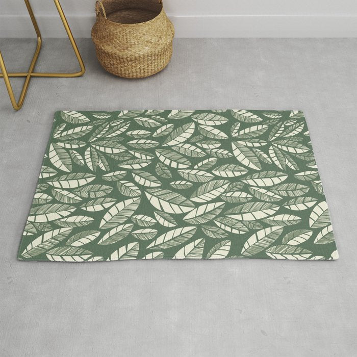 Wildlife Safari Laeves green Rug Gallery Image 1