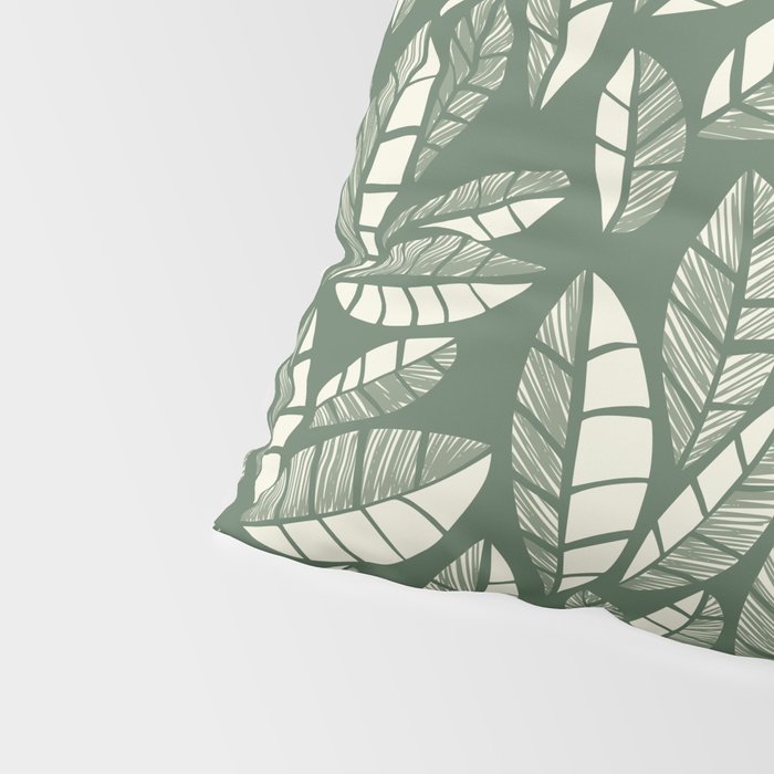 Wildlife Safari Laeves green Pillow Sham Gallery Image 4