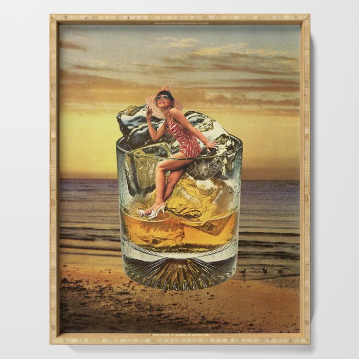 Roxanne on the rocks - Whiskey sunset Serving Tray Gallery Image 1