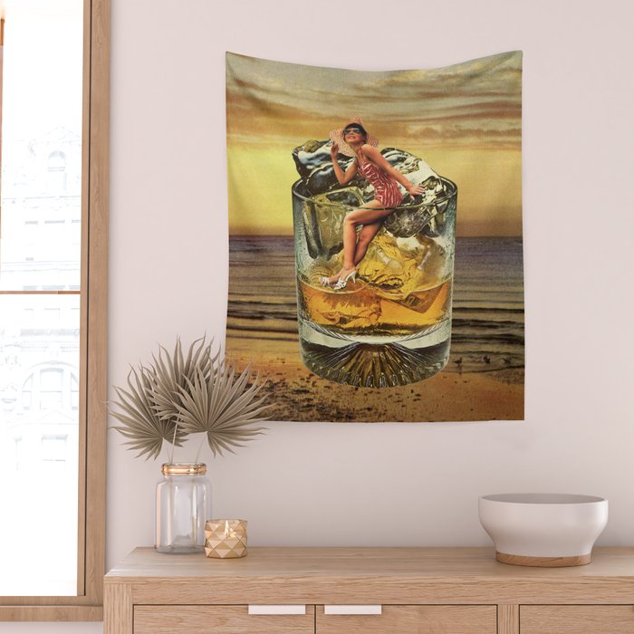Roxanne on the rocks - Whiskey sunset Wall Tapestry Gallery Image 2